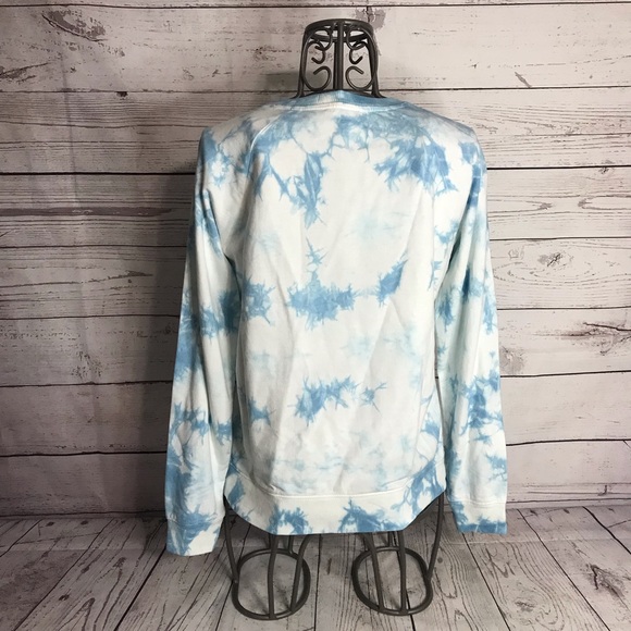 16) Lucky Brand Blue & White Tie Dye Crewneck Pullover Sweatshirt Size Small - Picture 8 of 11